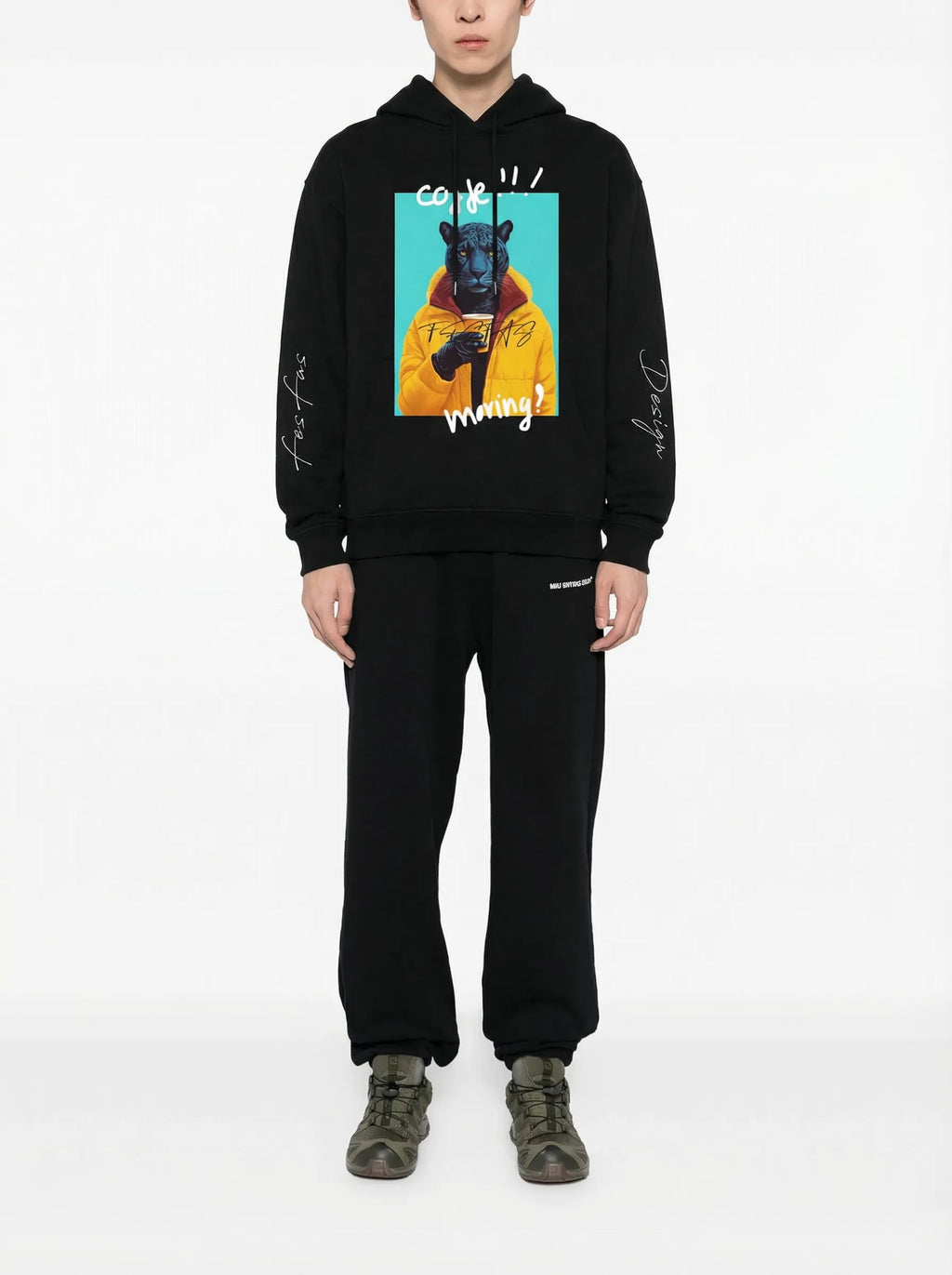 Áo hoodie FesFas in hình báo đen rực lửa