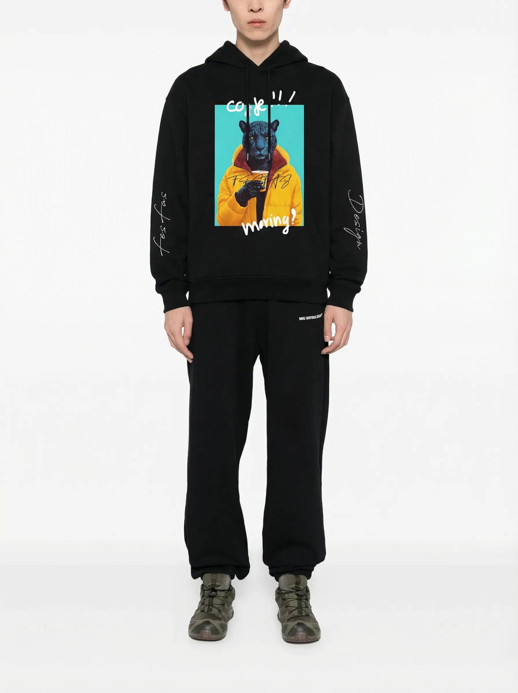 Áo hoodie FesFas in hình báo đen rực lửa