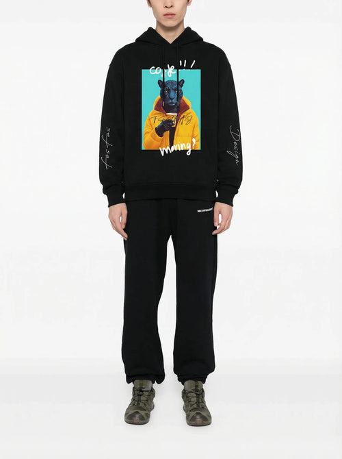 Áo hoodie FesFas in hình báo đen rực lửa