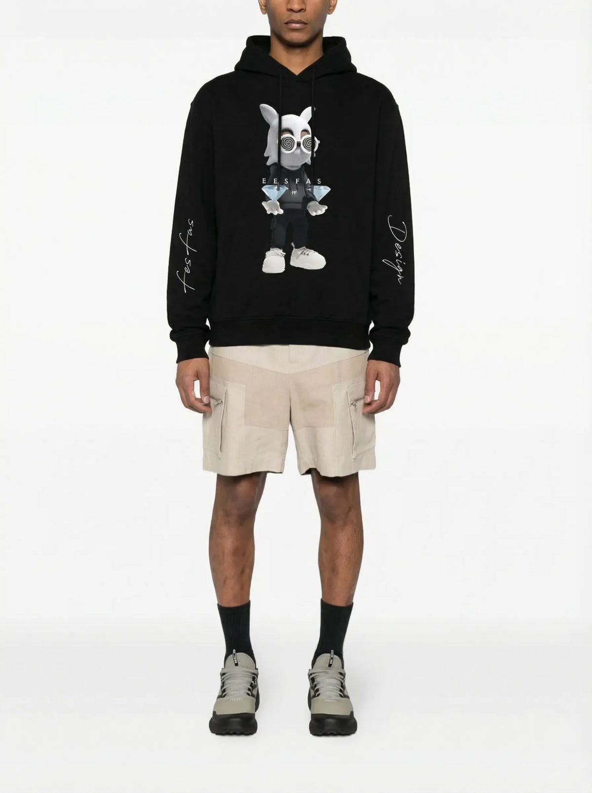 Áo hoodie FesFas in hình gấu kim cương