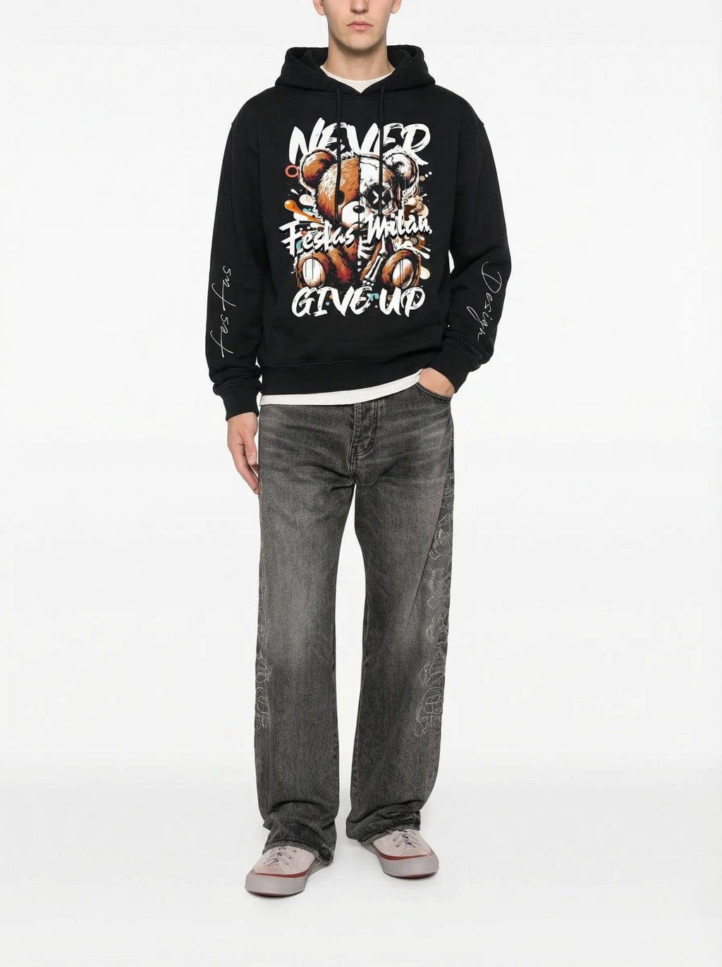 Áo hoodie FesFas in hình teddy gấu