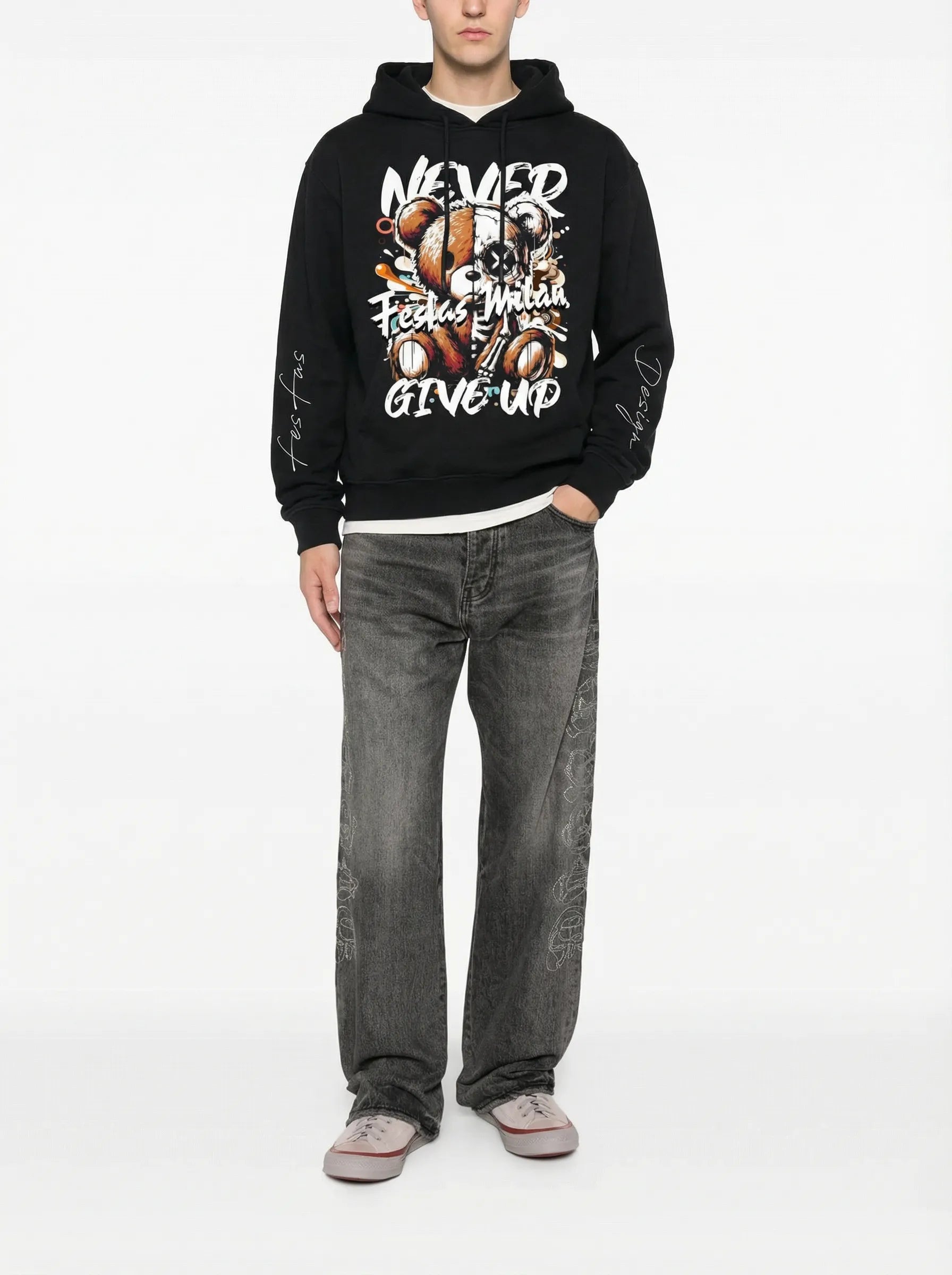 Áo hoodie FesFas in hình teddy gấu