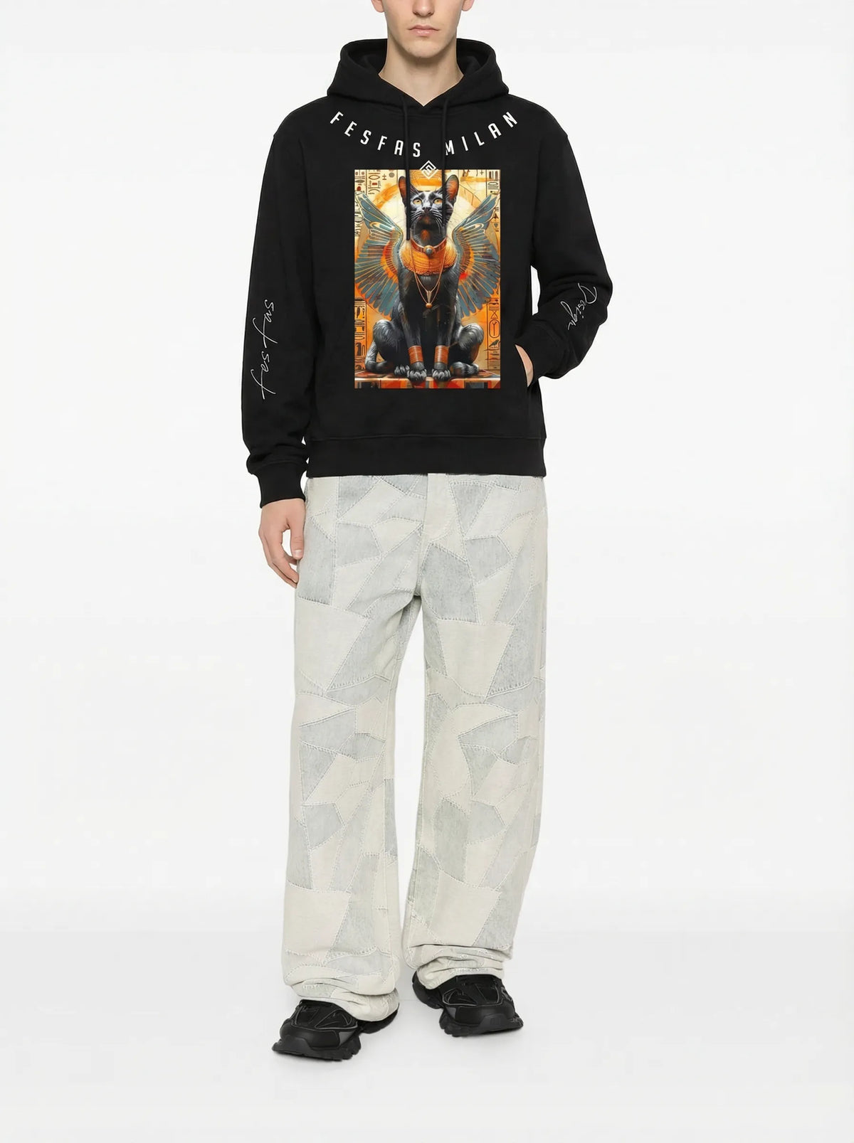 Áo hoodie FesFas in hình mèo Ai Cập