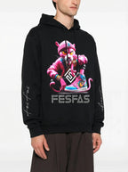 Áo hoodie FesFas in hình hồng mèo