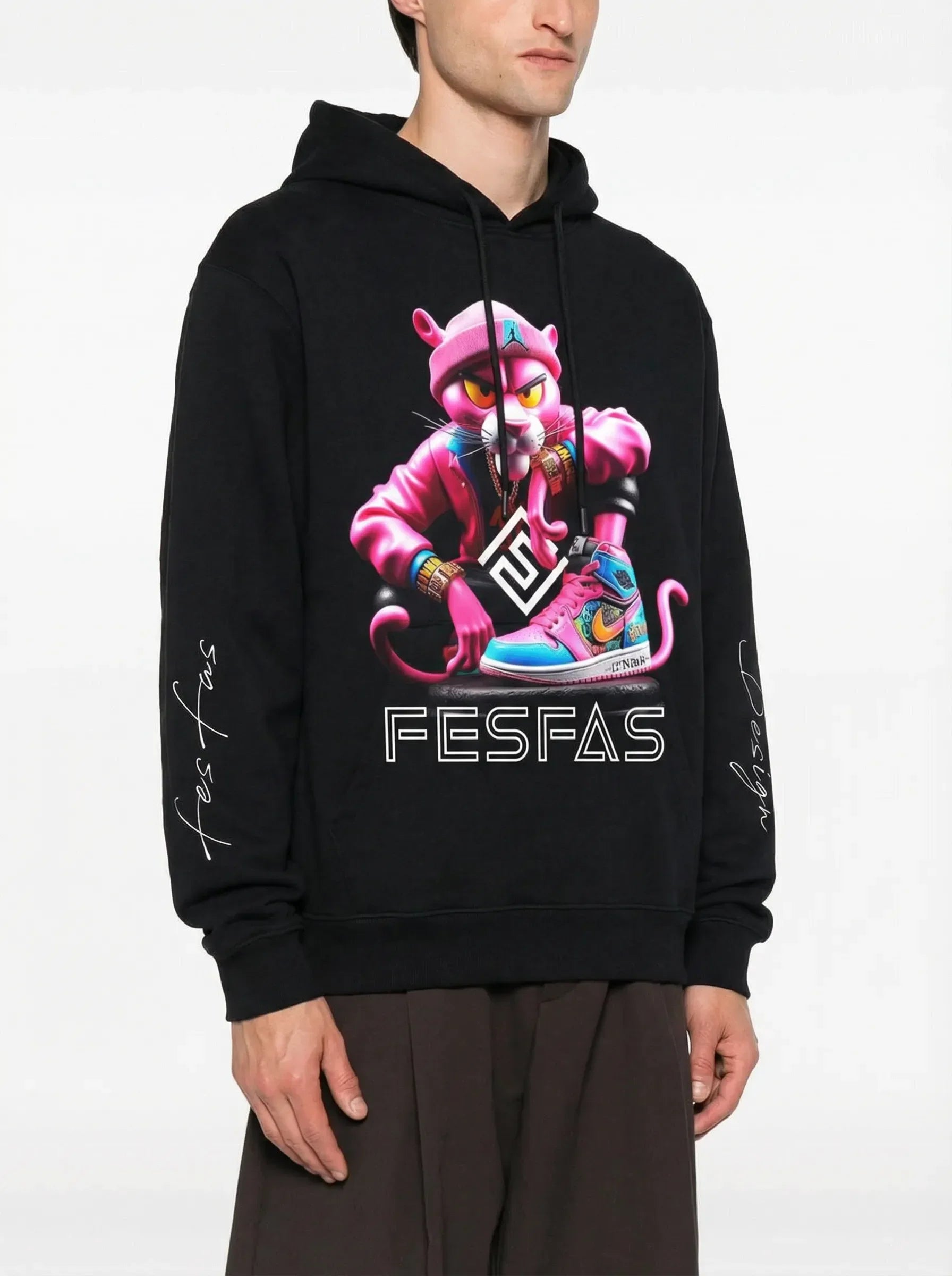 Áo hoodie FesFas in hình hồng mèo