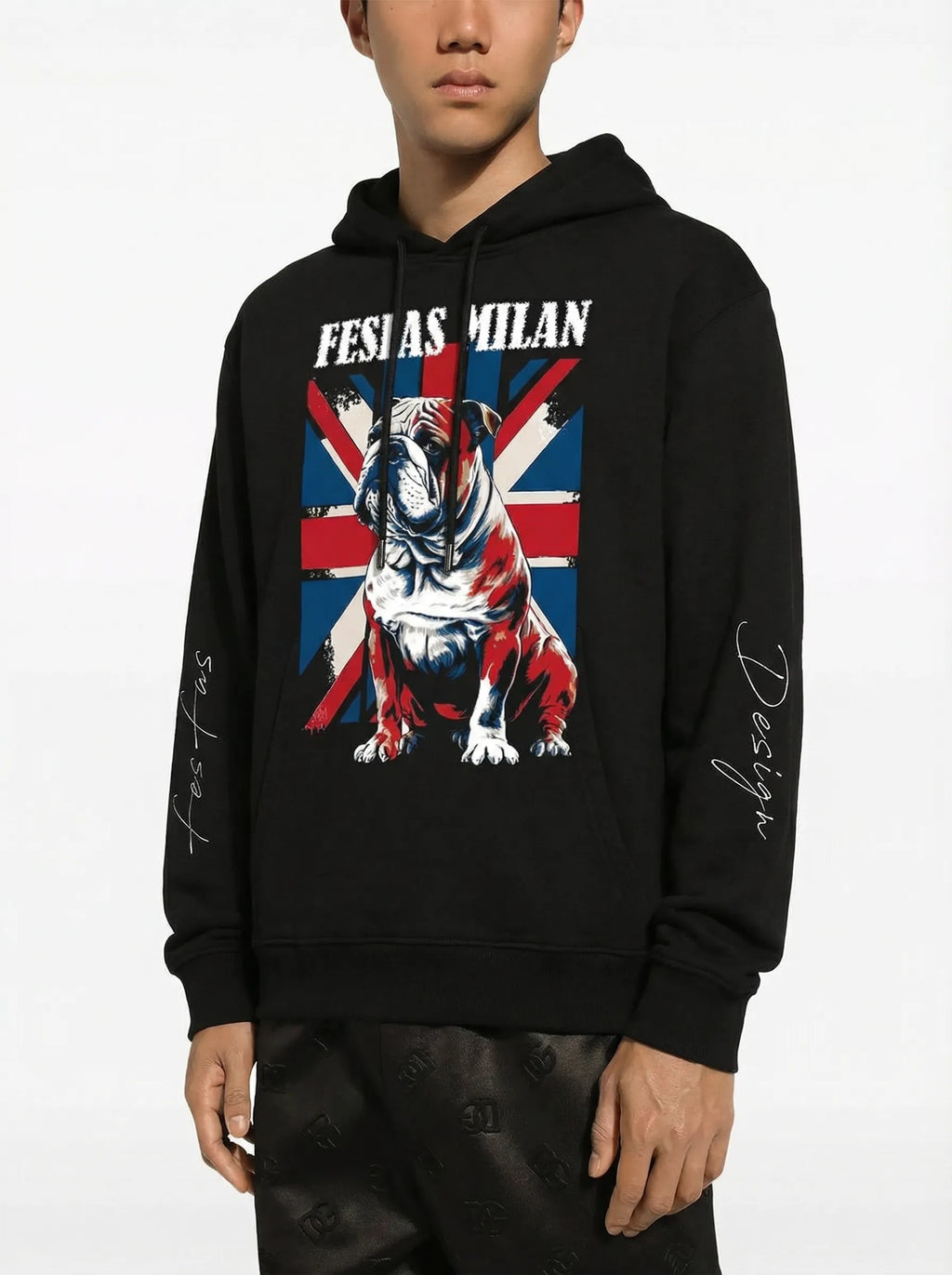 Áo hoodie FesFas in hình chó bulldog