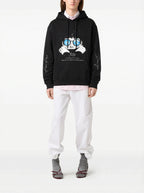 Áo hoodie FesFas in hình đôi mắt | Đen | Unisex