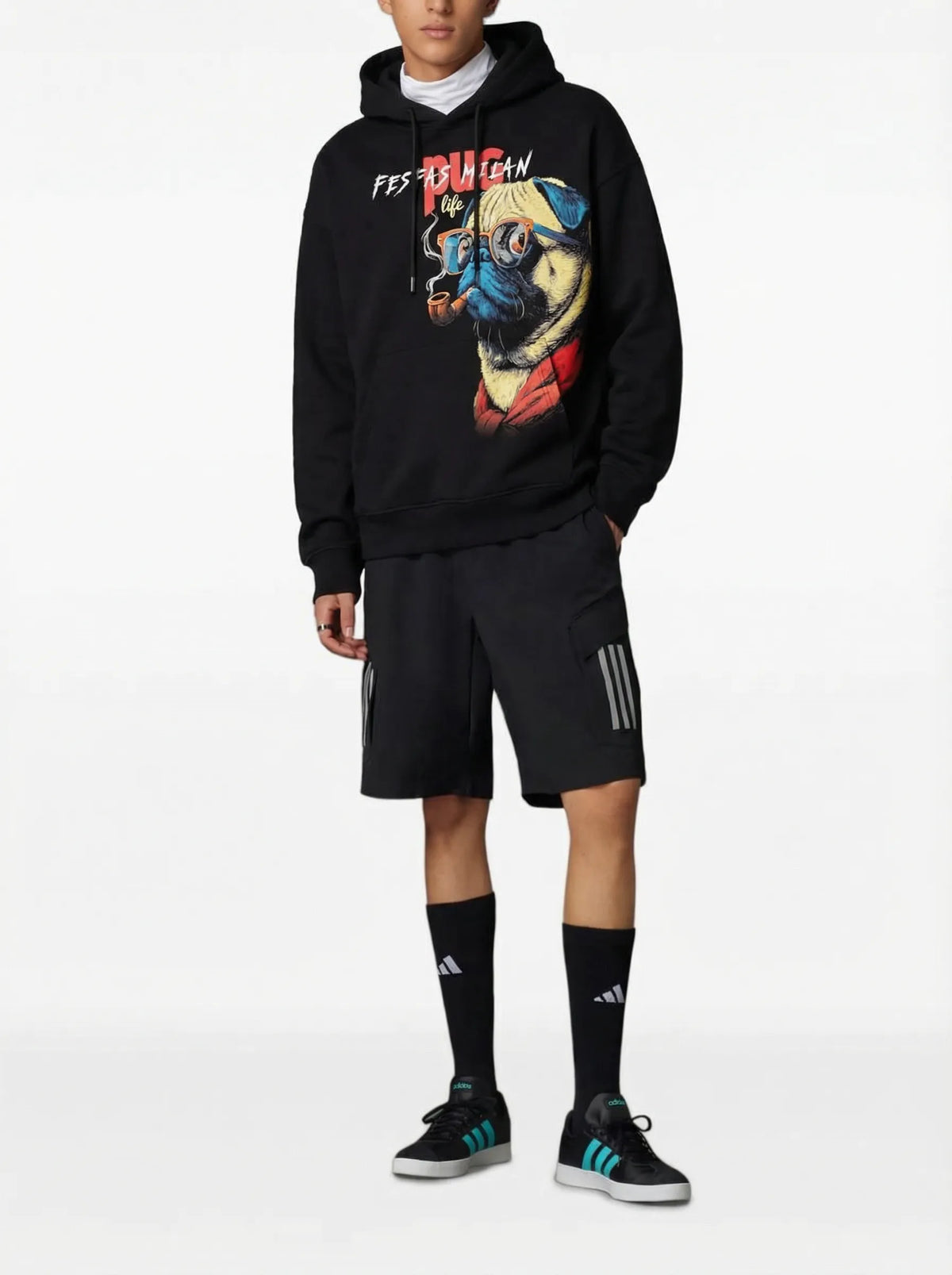 Áo hoodie FesFas in hình chó Pug