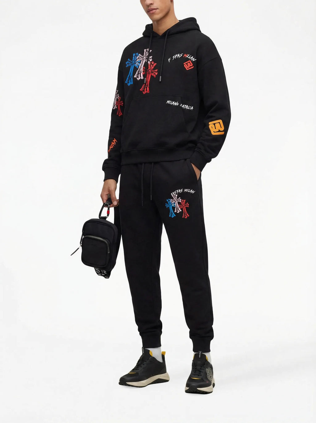 FesFas graphic-print Hoodie Set | Black | Men