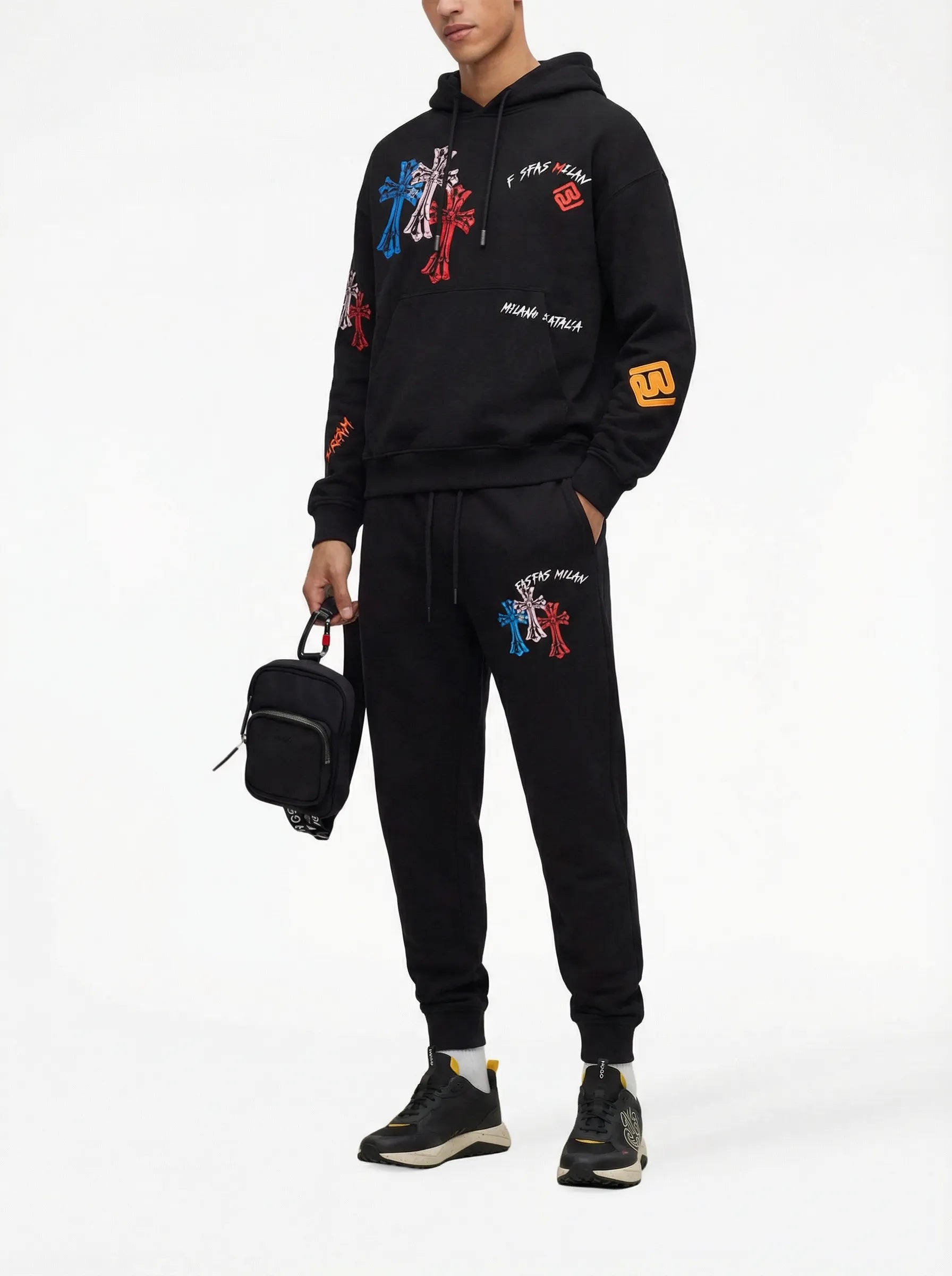 FesFas graphic-print Hoodie Set | Black | Men