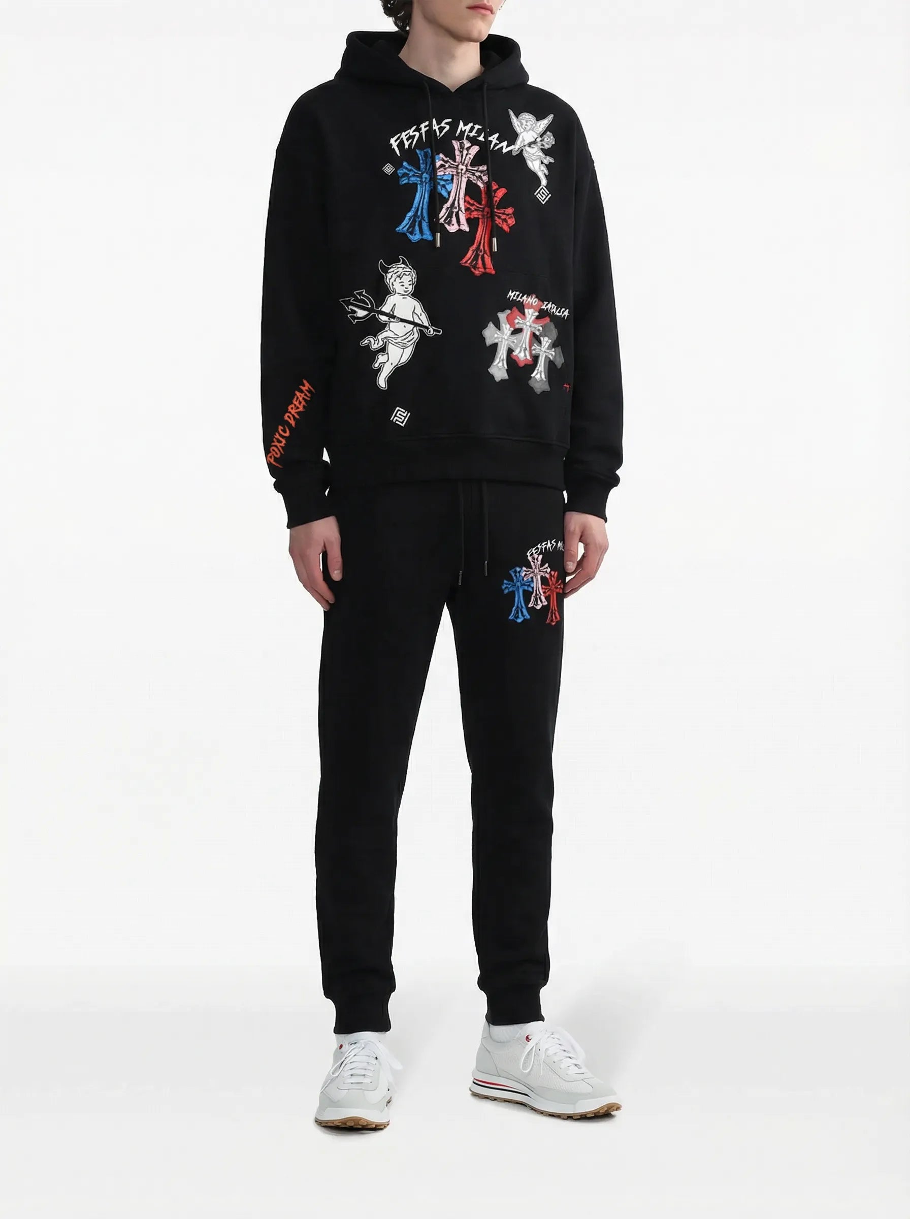 FesFas graphic-print Hoodie Set | Black | Men