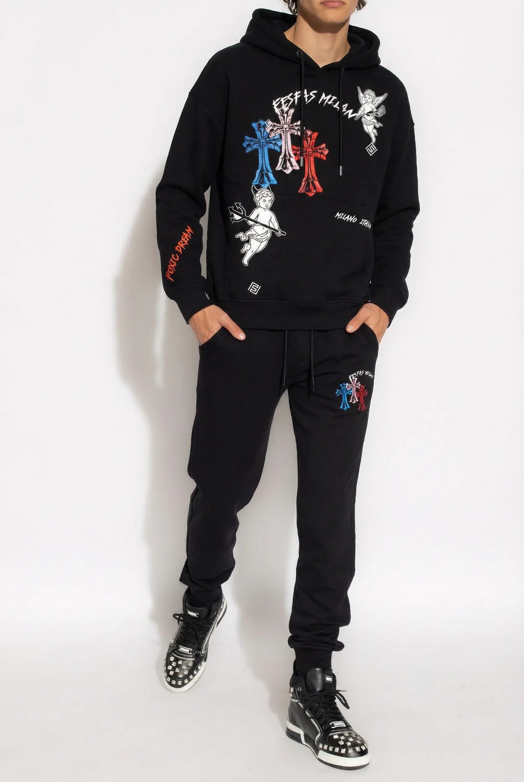 FesFas graphic-print Hoodie Set | Black | Men