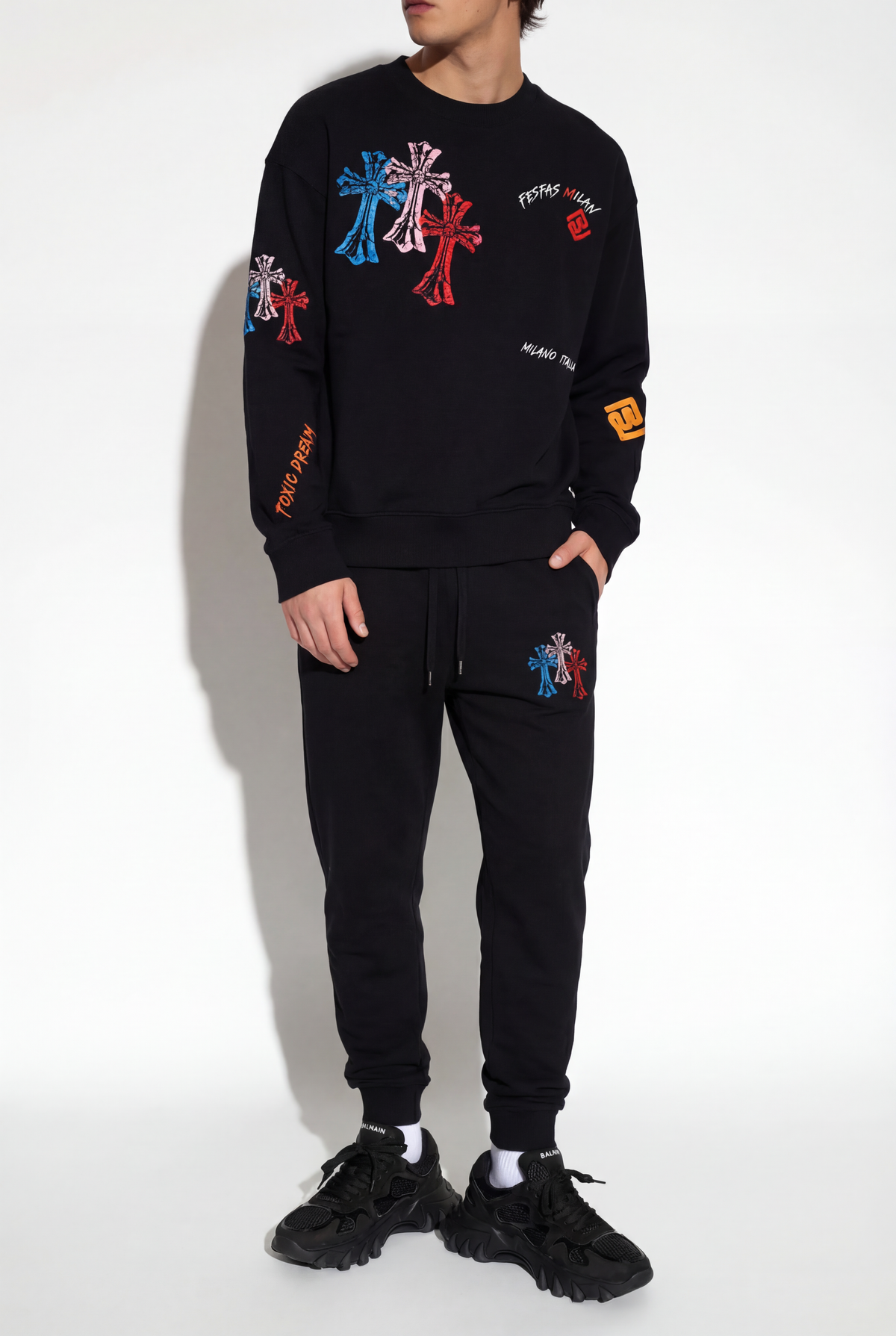 FesFas graphic-print Sweatshirt Set | Black | Men