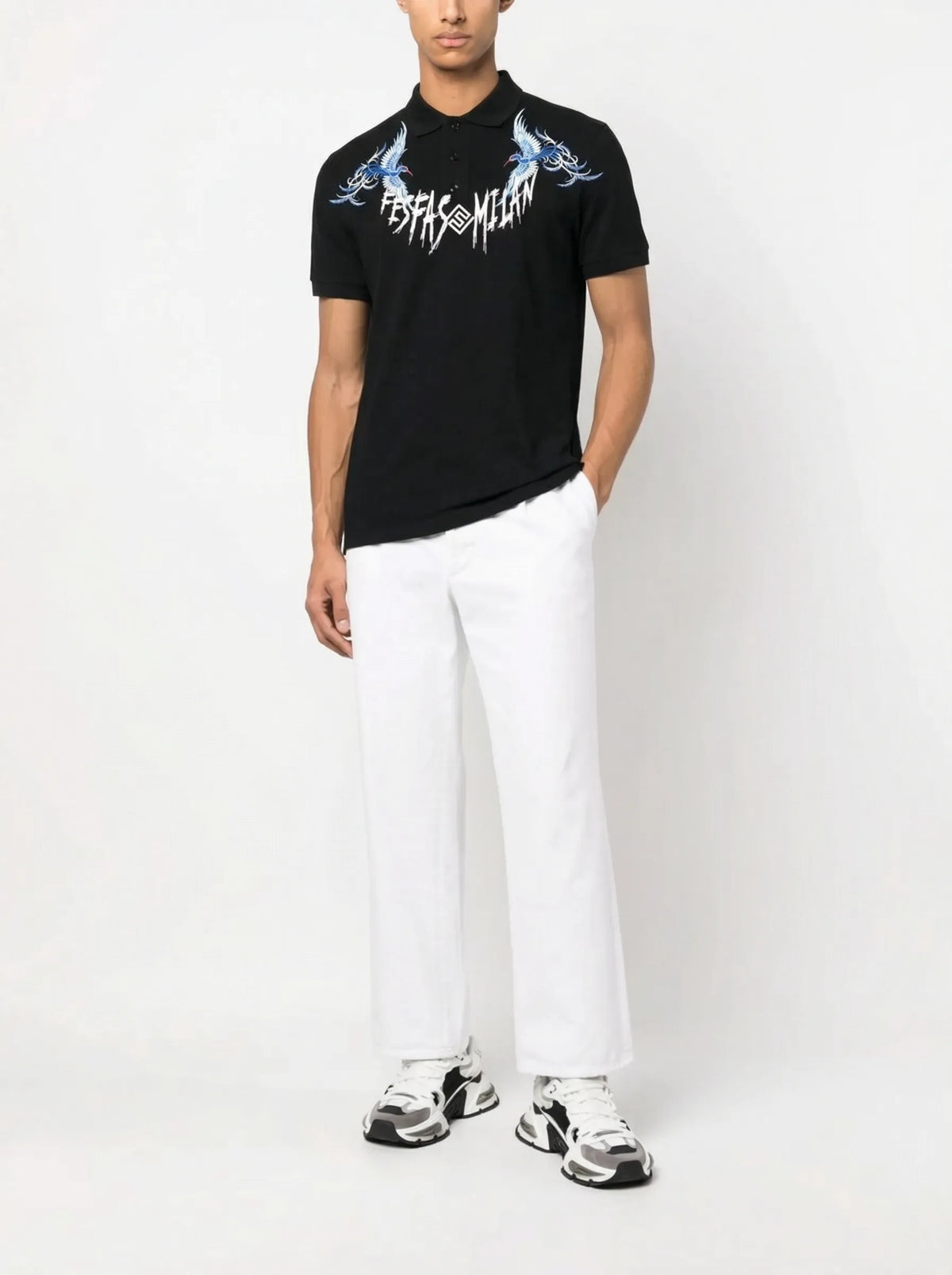 Áo polo FesFas in hình phượng hoàng xanh