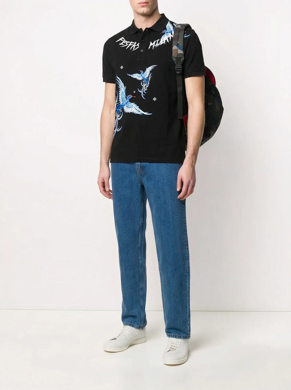 Áo polo FesFas in hình phượng hoàng xanh
