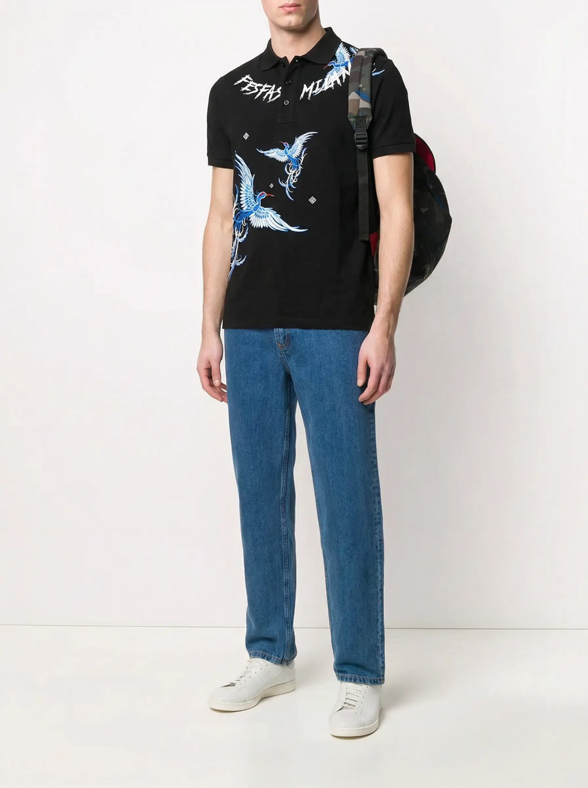 Áo polo FesFas in hình phượng hoàng xanh