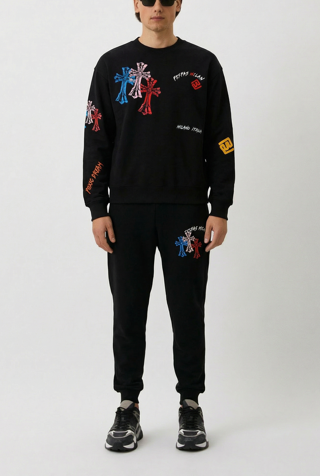 FesFas graphic-print Sweatshirt Set | Black | Men