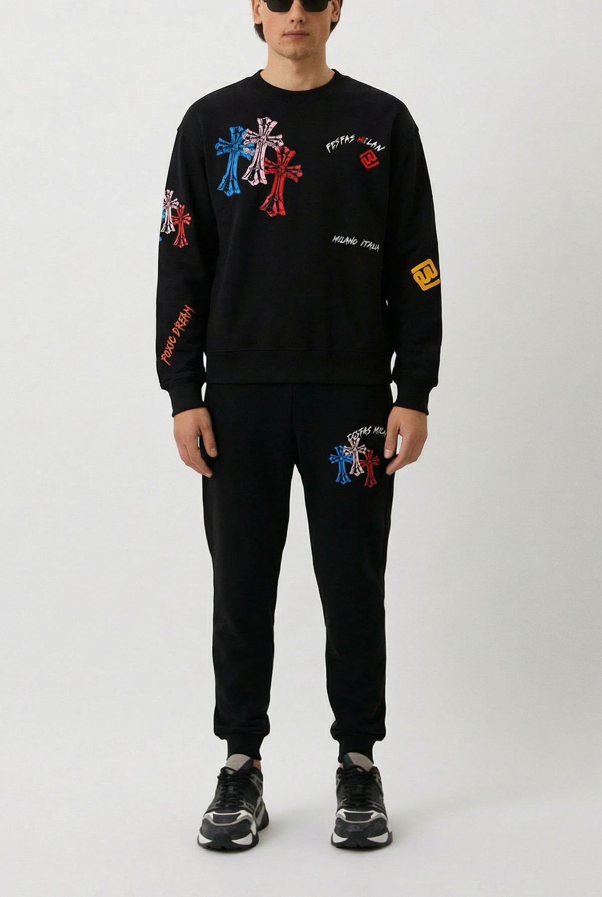 FesFas graphic-print Sweatshirt Set | Black | Men