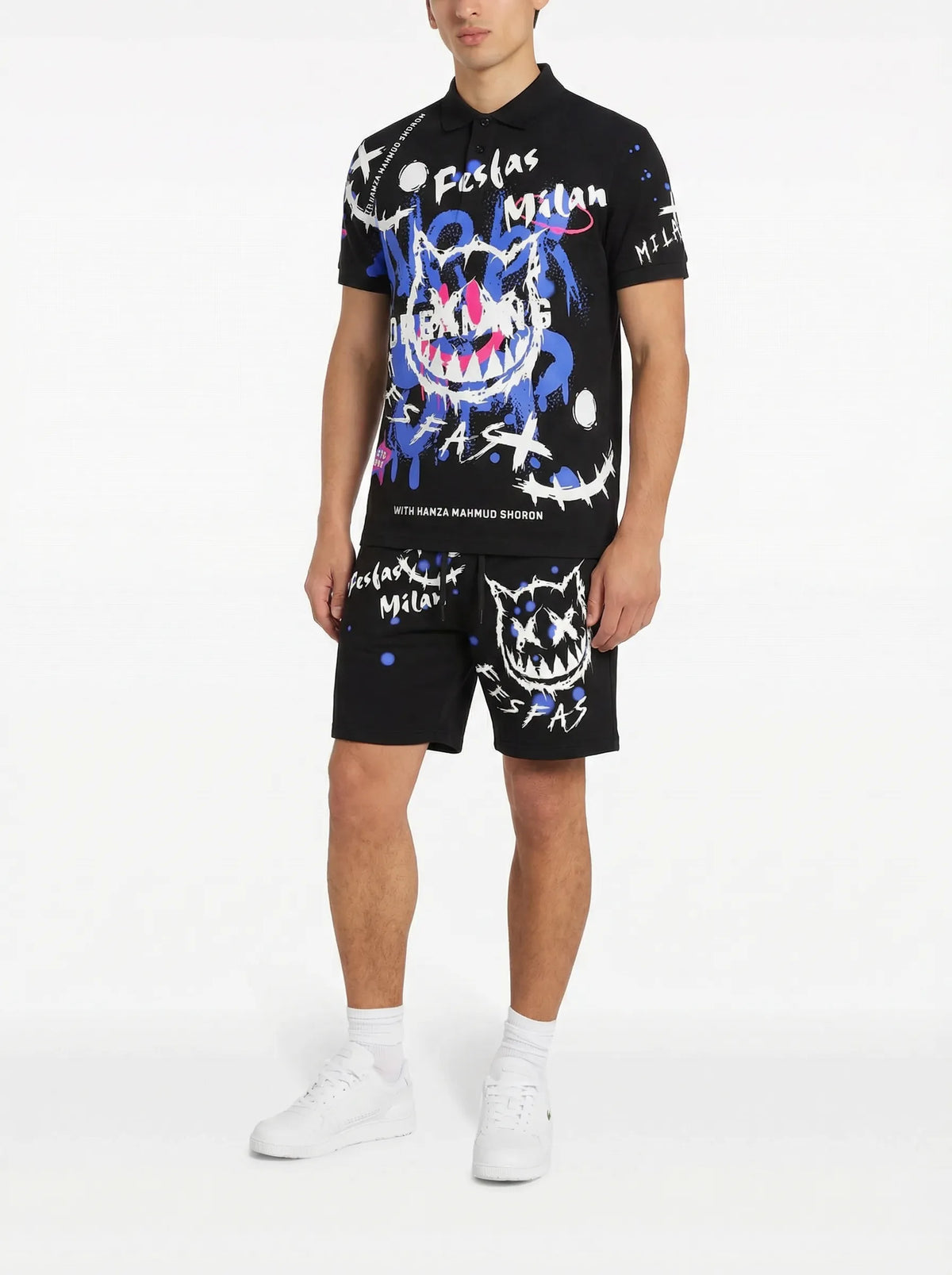 FesFas Hologram-print | Bộ Polo | Nam | Màu Đen