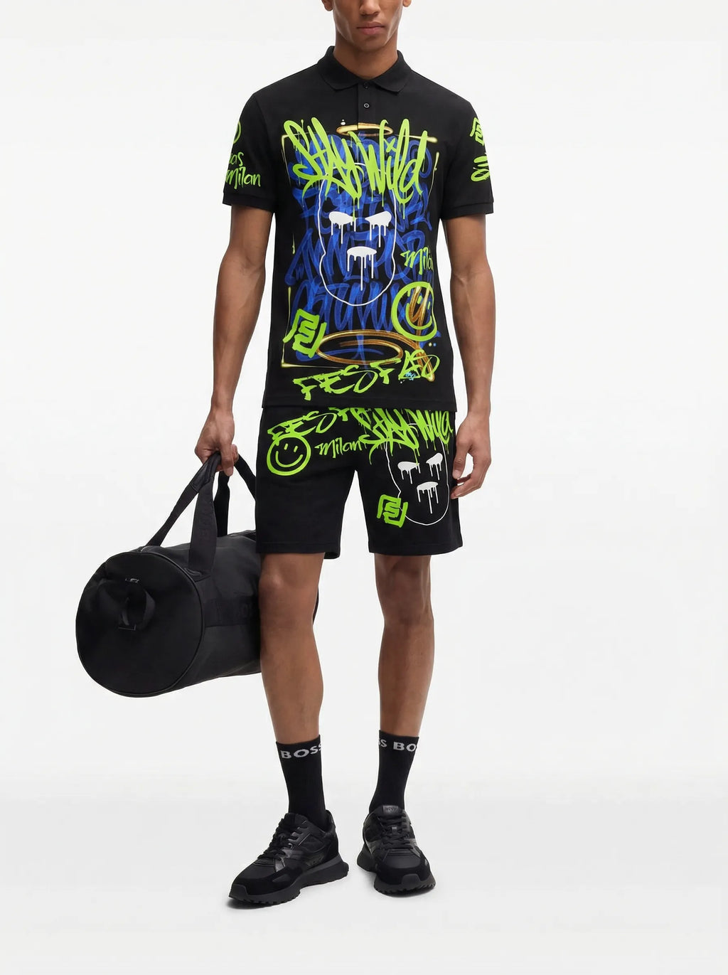 FesFas Hologram-print | Bộ Polo | Nam | Màu Đen