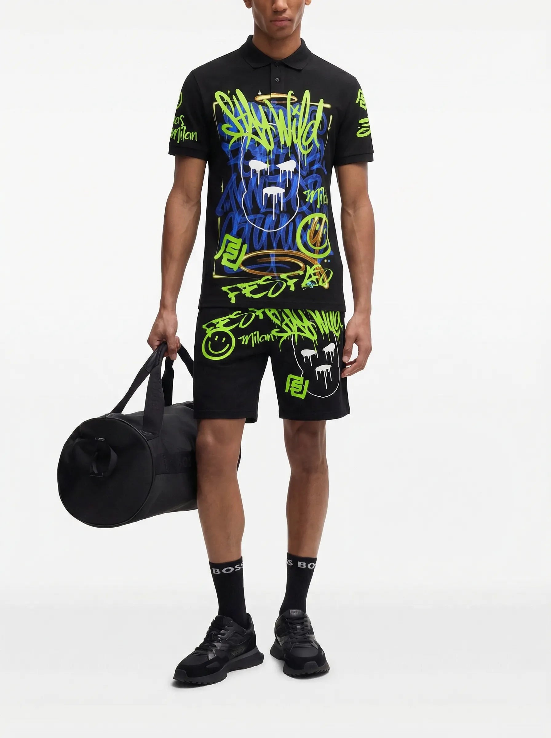 FesFas Hologram-print | Bộ Polo | Nam | Màu Đen