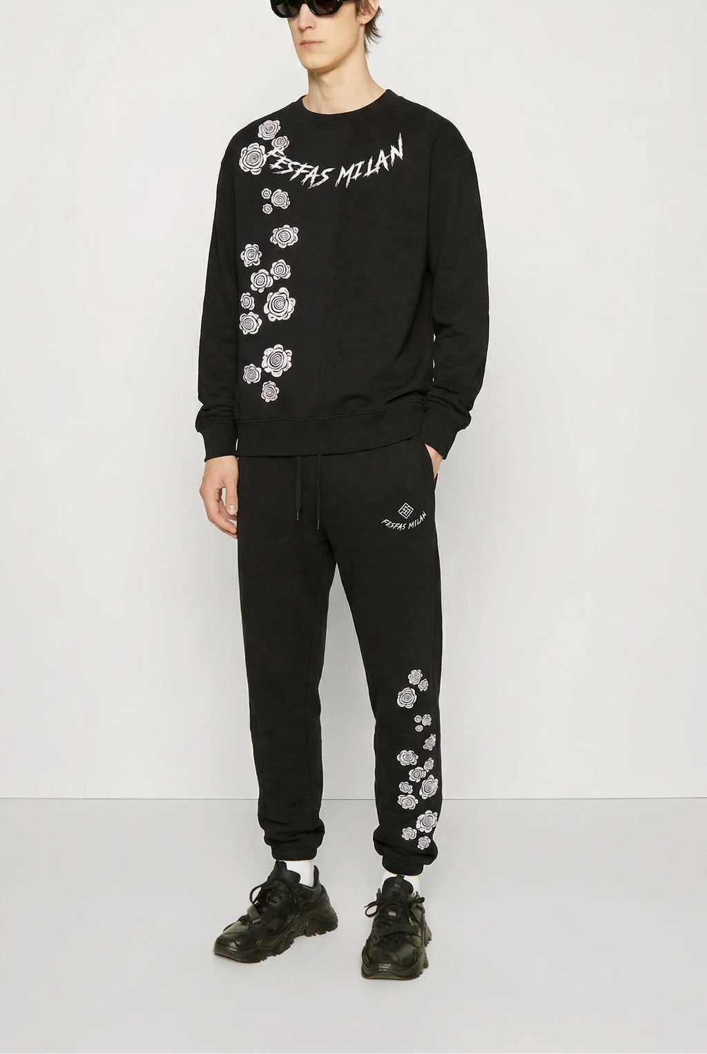 FesFas flowers-print Sweatshirt Set | Black | Men