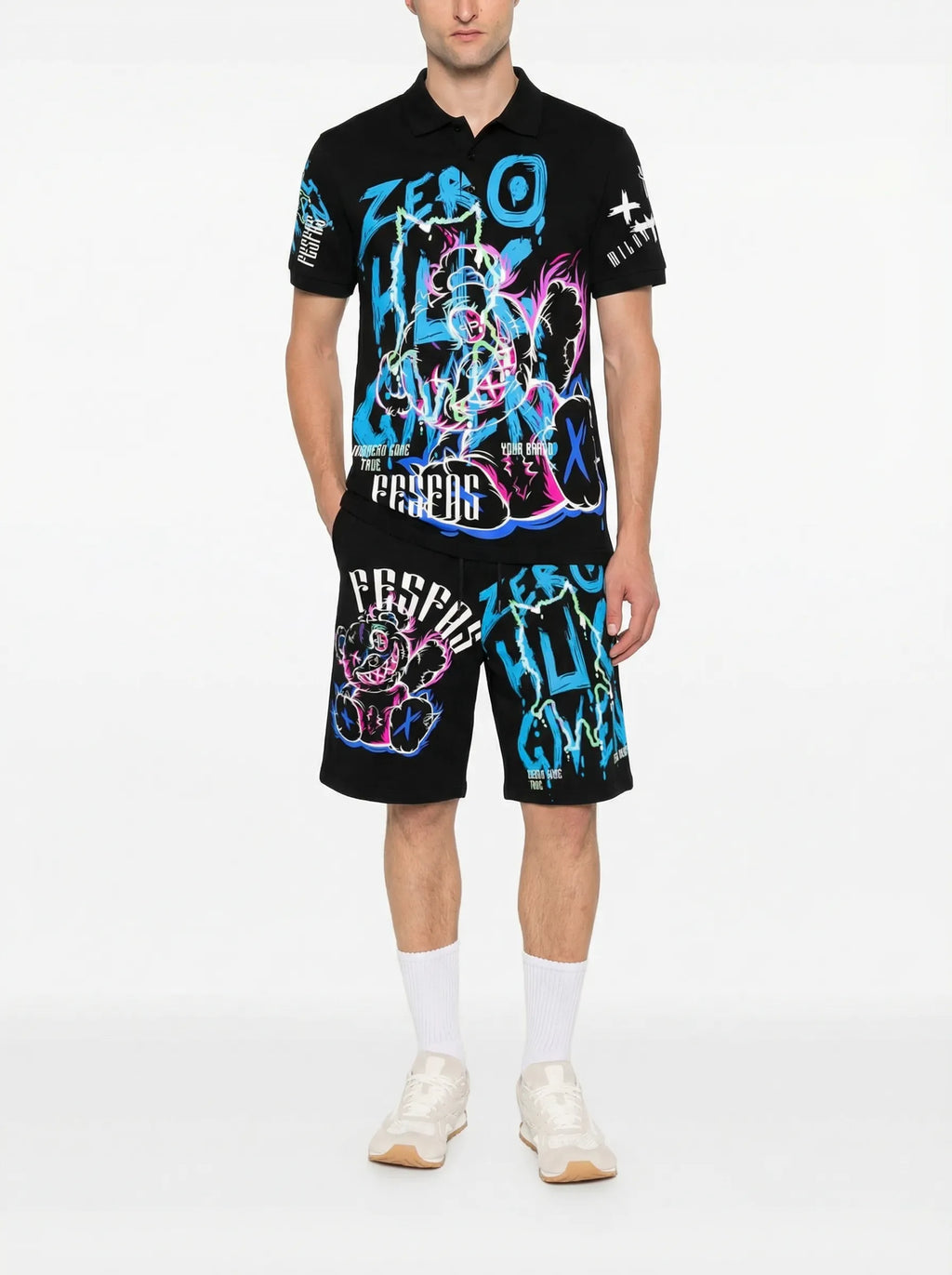 FesFas Hologram-print | Bộ Polo | Nam | Màu Đen