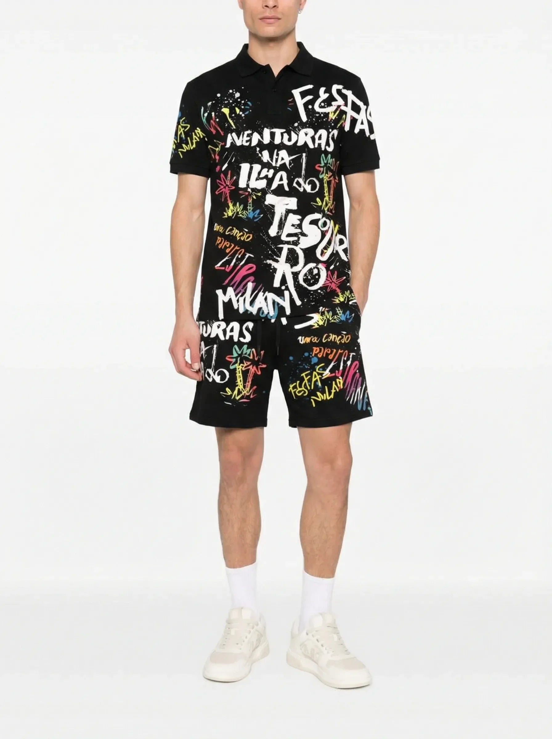 FesFas Hologram-print | Bộ Polo | Nam | Màu Đen
