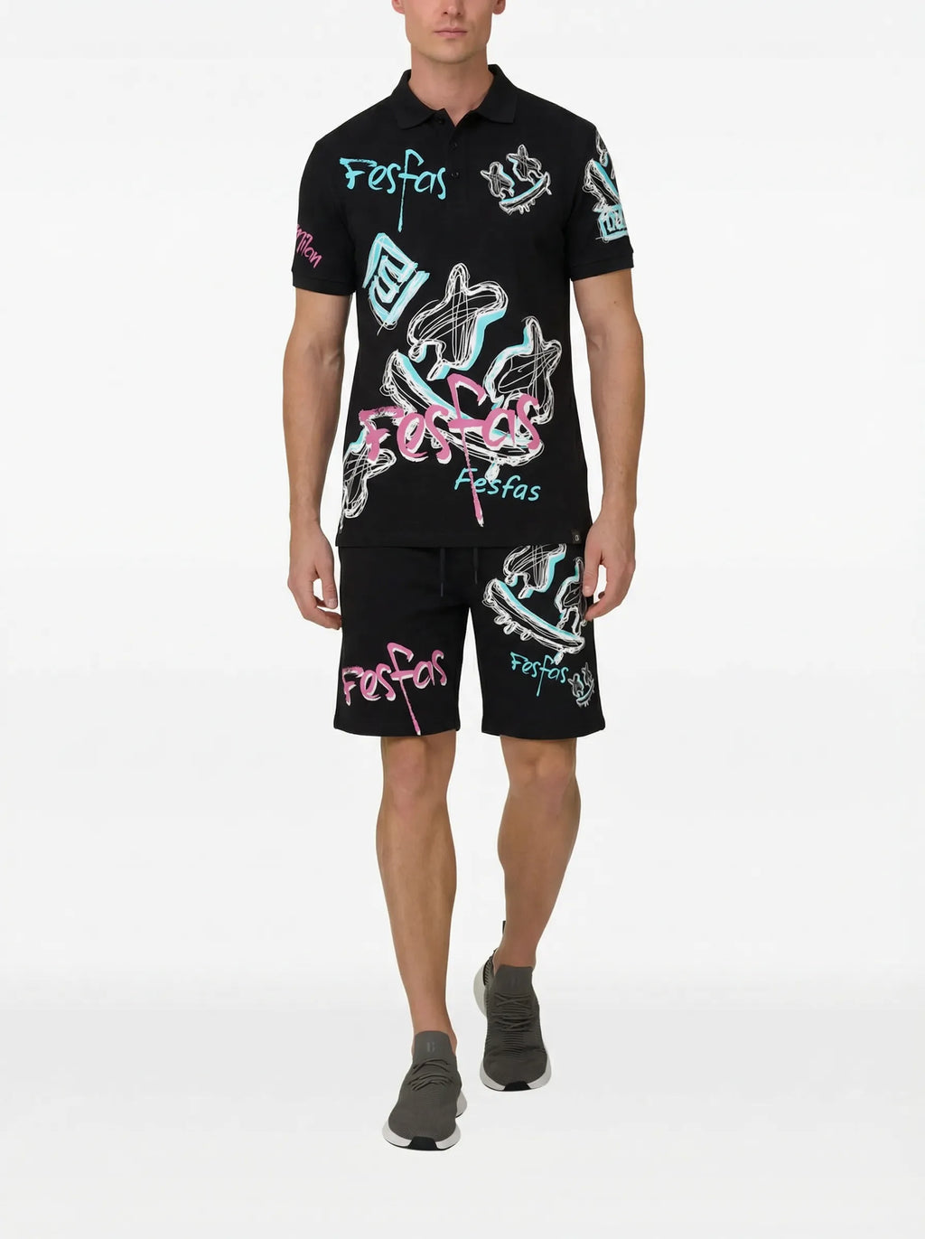 FesFas Hologram-print | Bộ Polo | Nam | Màu Đen