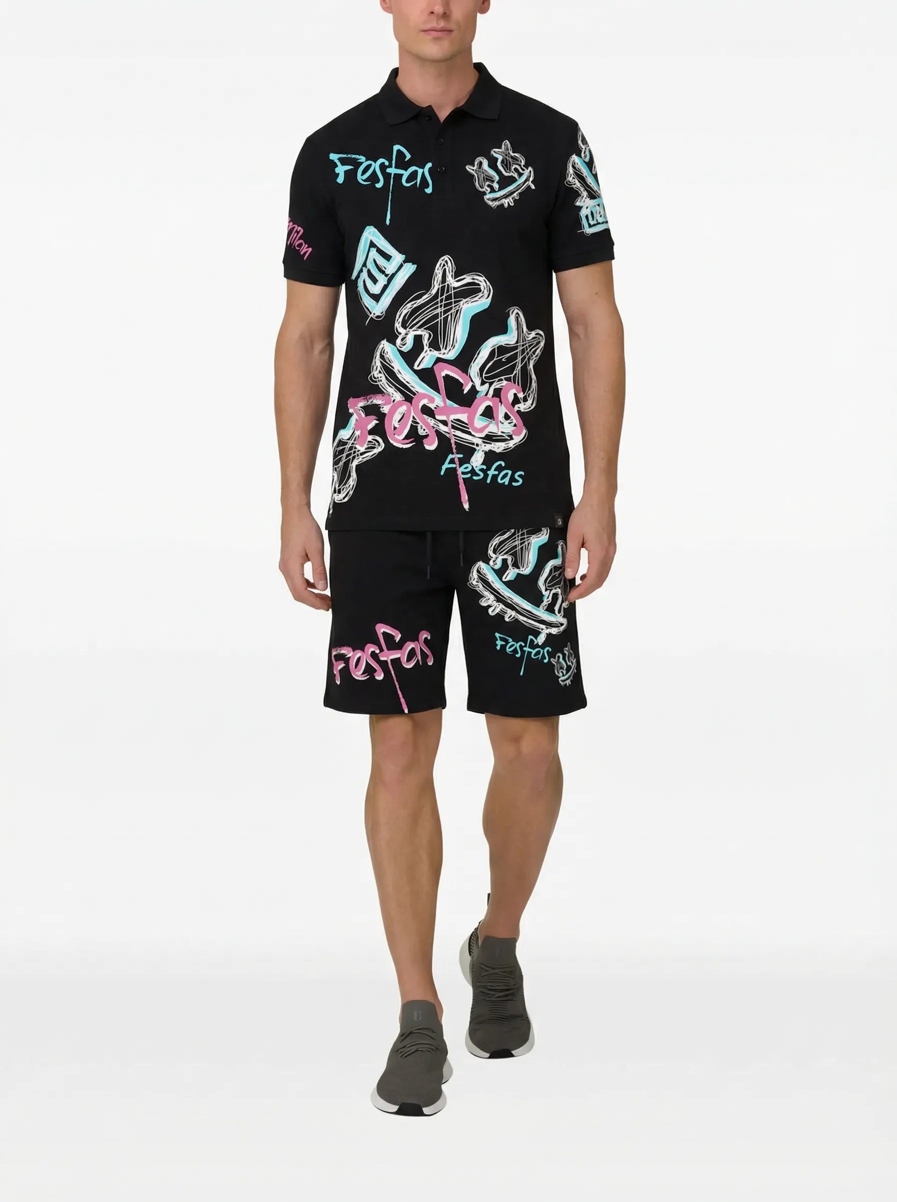 FesFas Hologram-print | Bộ Polo | Nam | Màu Đen