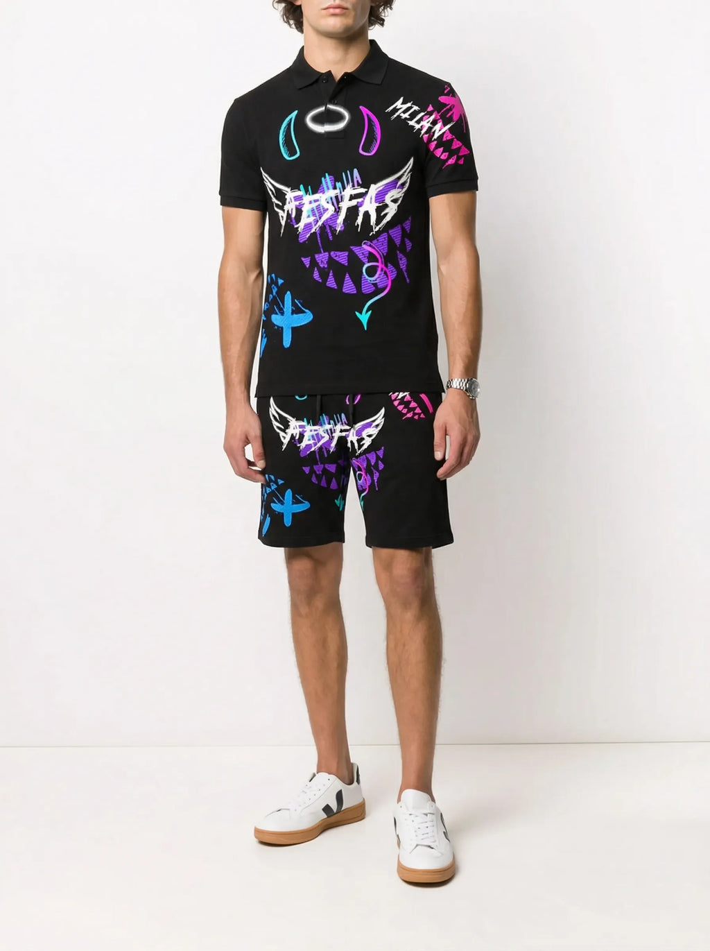 FesFas Hologram-print | Bộ Polo | Nam | Màu Đen