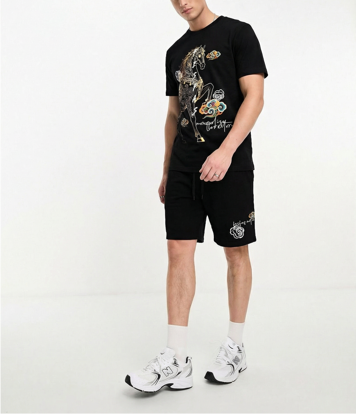 FesFas horse-print | Bộ T-Shirt | Nam | Màu Đen
