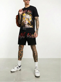 Bộ áo thun và quần short FesFas in hình nữ thần hoa
