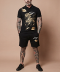 Bộ áo polo và quần short FesFas in hình ngựa vàng