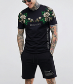 Bộ áo thun và quần short FesFas in hình hoa