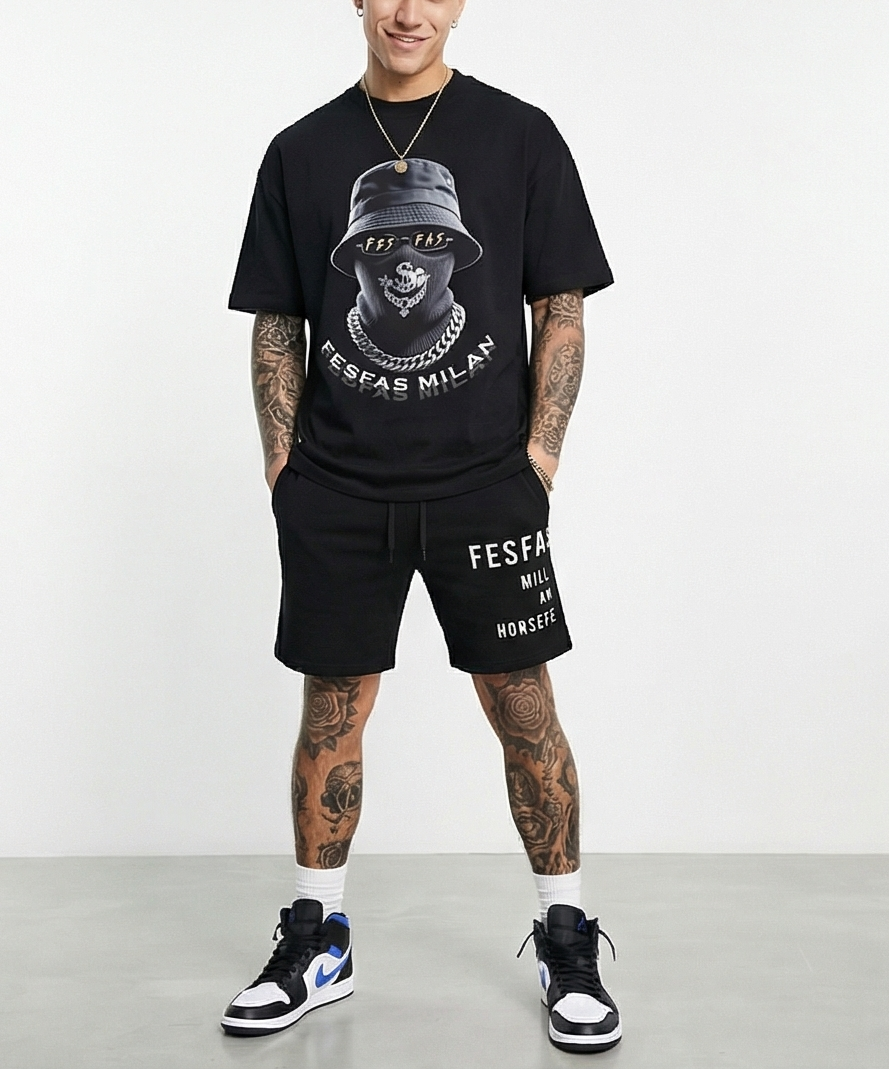 Bộ áo thun và quần short FesFas in hình hidden boss