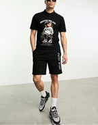Bộ áo polo và quần short FesFas in hình gấu thể thao