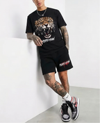Bộ áo thun và quần short FesFas in hình báo đốm