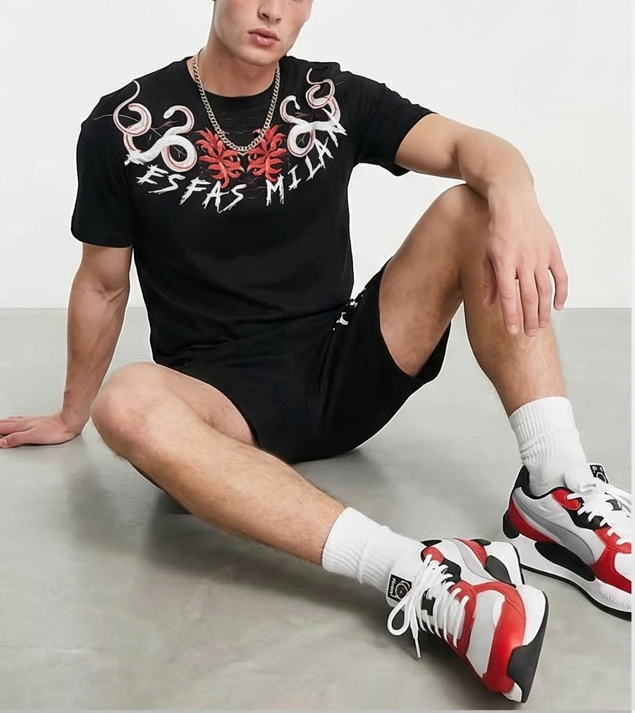 Bộ áo thun và quần short FesFas in hình rắn