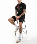 Bộ áo polo và quần short FesFas in hình hoa