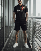 Bộ áo polo và quần short FesFas in hình hoa