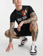 Bộ áo thun và quần short FesFas in hình hoa