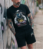 Bộ áo thun và quần short FesFas in hình chó bulldog