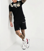 FesFas flowers-print | Bộ Polo | Nam | Màu Đen