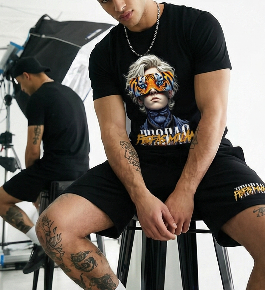 FesFas tiger eyes-print | Bộ T-Shirt | Nam | Màu Đen