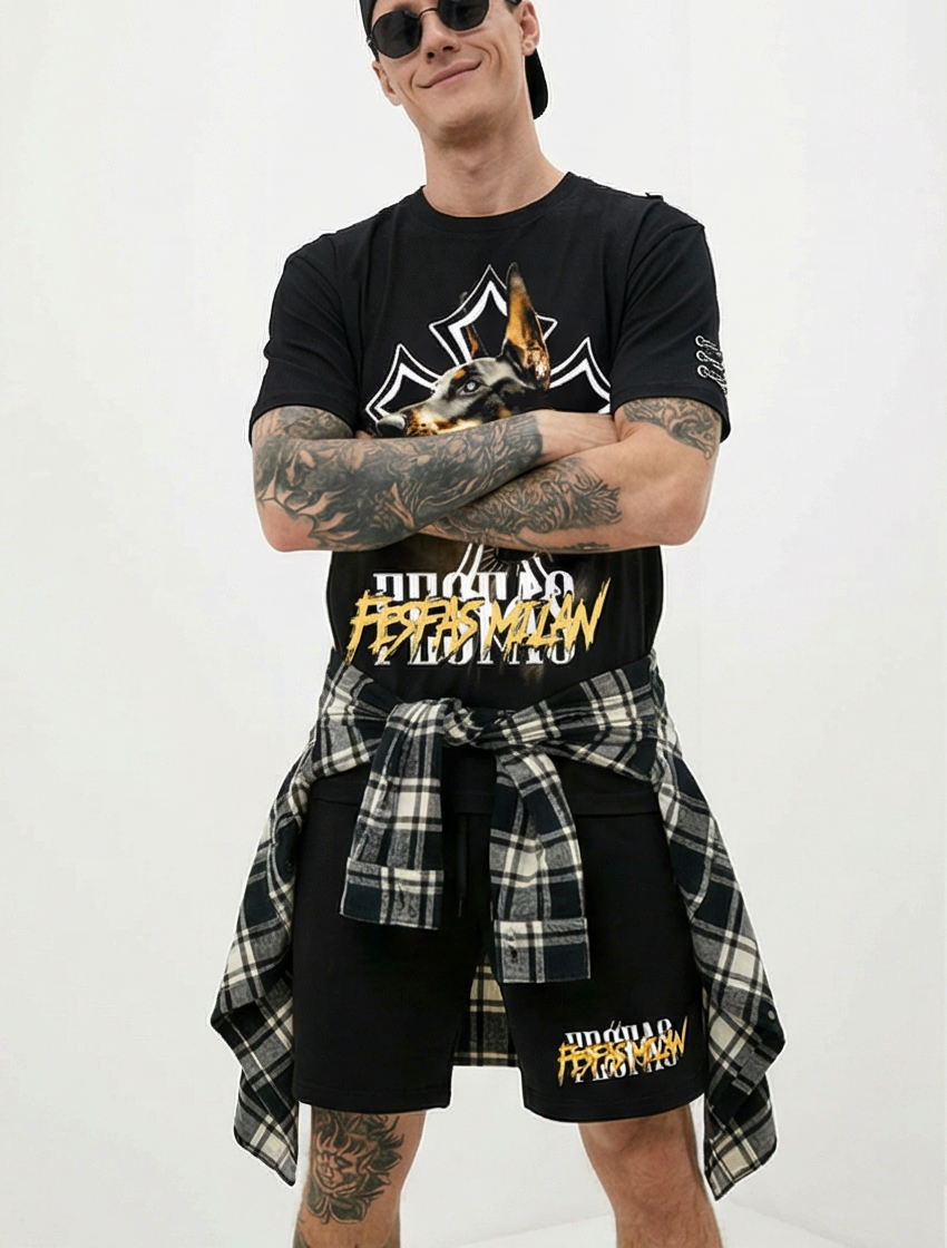 FesFas doberman-print | Bộ T-Shirt | Nam | Màu Đen