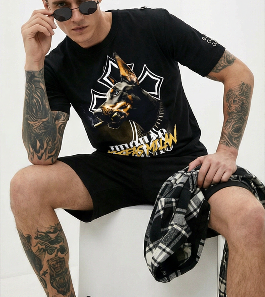FesFas doberman-print | Bộ T-Shirt | Nam | Màu Đen