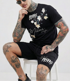 FesFas flowers-print | Bộ T-Shirt | Nam | Màu Đen