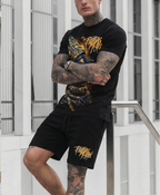 Bộ áo thun và quần short FesFas in hình native mèo