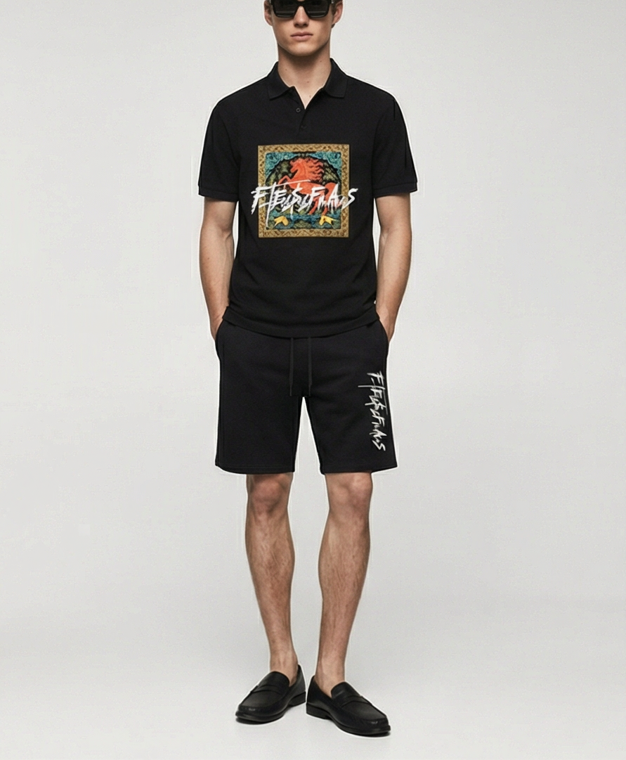 FesFas horse-print | Bộ Polo | Nam | Màu Đen